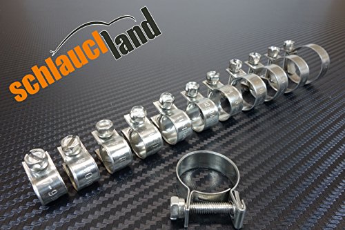 Edelstahlschelle MINI W4 V1 / 12-14 / 10erPack ***V2A Edelstahl 1.4301 Klemme