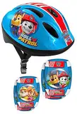 STAMP Unisex-Youth Helmet + Elbow & Knee Pads PAW Patrol, RED-Yellow-Blue, S