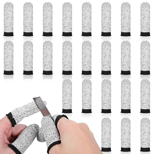 JIYIN 24 Stück Schnittfeste Fingerlinge, Daumenschutz Fingerschützer Schnittfester Fingerhandschuh Fingerschutz Rutschfeste Fingerbett für Gärten Küchen Skulpturen
