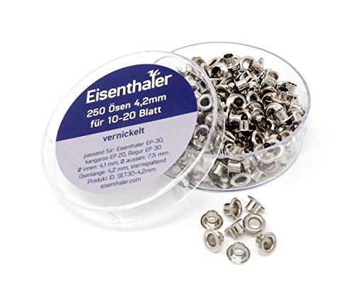 Eisenthaler 250 Ösen SET30-4.2mm, vernickelt für 10-20 Blatt