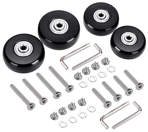 4pcs (45 * 18mm) Ersatz Rollen für Koffer Gummi Rollen Räder Ersatz Wheels Rad für Trolley Samsonite Hartschalenkoffer Rollen mit kugellager Ersatzteile Reparatur Set…