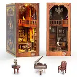 ITEFDTUTNE Book Nook Kit für Erwachsene, DIY Miniatur Puppenhaus Booknook Kit mit Led-Licht, 3D Holz Bücherregal Puzzle Booknook einfügen Dekor Handwerk für Erwachsene Teenager Geschenke, GRIMM'S