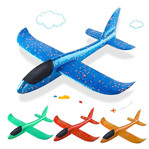 BluVast Styroporflieger, 4 Stück Flugzeug Styropor, Wurfgleiter, Flieger Styropor, Flieger Styropor Kinder, Styropor Flugzeug Geeignet für Park Strand Hinterhof Gras