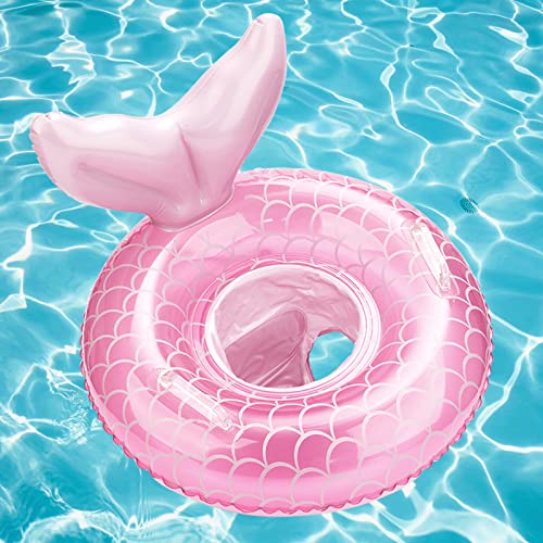 Flintronic Baby Schwimmring, Verstellbare Aufblasbare Schwimmsitz für Baby, Baby Schwimmhilfen Spielzeug, Baby Schwimmen Ring für Kinder 6 Monate Bis 3 Jahre (Meerjungfrau)