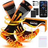 Beheizbare Socken Damen Herren mit Akku 6000mAh 9 Std., Beheizte Socken Heizsocken mit App, 4 Heizstufen, Wärmesocken Wärme Socken Elektrisch Skisocken Beheizbar für Ski Jagd Angeln Camping Outdoor