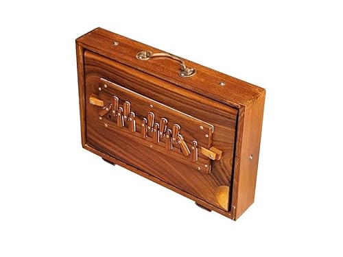 Shruti Box ~ Teakholz ~ Größe (38,1 x 25,4 x 7,6 cm) ~ 440 Hz ~ Sar Peti ~ Bhajan ~ Kirtan ~ Gesang