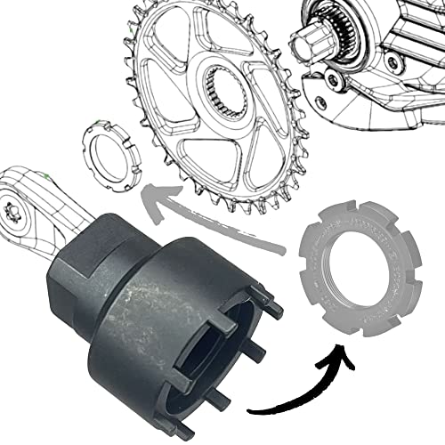 Fantic26 Lockring Tool Ebike Fahrrad Verschlussring Kettenblatt Spider Service Tool Demontage Werkzeug Nuss geeignet für Ebike Brose Motor Drive S/Mag für Bosch Gen.2 Gen.3 Performance CX,Yamaha PW-X