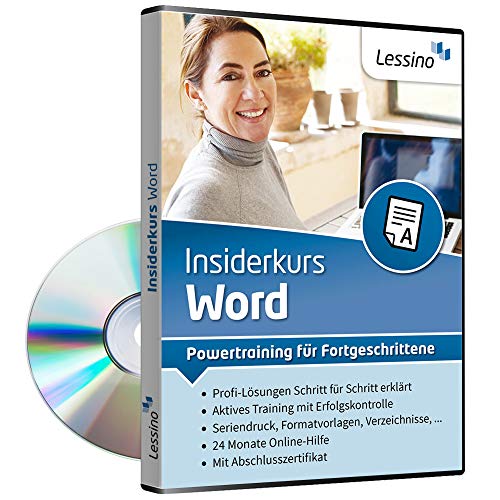 Word Insiderkurs - Powertraining für Fortgeschrittene | Lernen Sie Schritt für Schritt die effiziente Dokumentbearbeitung z.B. mit Vorlagen, Gliederungen und der Serienbrief-Funktion [optimierte Anleitungen für Word 2019, 2016, 2013 und 2010] [1 Nutzer-Li