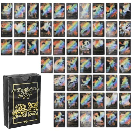 HSKRKOW 55 Stück Sammelkartenspiel, Verschiedene,Bo-Kemoon Karten Schwarz Gold Seltene Karten Set, Keine Duplikate Karikaturen Comics Sammelkarten Für Geschenke(Schwarz,A)