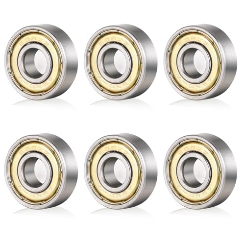 cobee 608ZZ Kugellager, 6 Stück 8mm x 22mm x 7mm Metall Double Shielded Miniatur Rillenkugellager Skateboard Kugellager Inlineskates Zubehör Geeignet für ABEC-Lager für Skateboard Roller Inline Skates