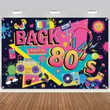 80er Jahre Deko Banner Hintergrund - 80er Thema Party Dekorationen 180 x 120cm 80er Geburtstag Banner Deko, Zurück in die 80er Retro Foto Requisiten, Disco Rock Partybedarf