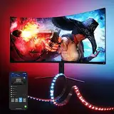 Govee Gaming LED Strip G1, PC Hintergrundbeleuchtung für 27-34 Zoll PCs, Smart RGBIC Wi-Fi LED Streifen, Doppelte Lichtperlen mit 123 Szenenmodi App-Steuerung, kompatibel mit Alexa