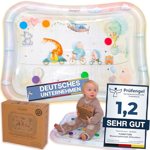 TummyTime Wassermatte XXL by Freudeskind, Baby Wasserspielmatte, 100% Phtalate- & BPA-frei ab 0, 3, 6, oder 9 bis 24 Monate, Sensorische Montessori Spielmatte, Babyspielzeug Bauchlage