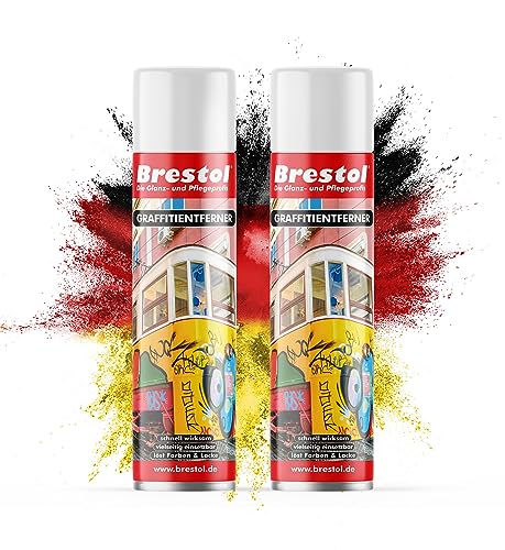 BRESTOL® GRAFFITI ENTFERNER 2x 400 ml Spray - Graffitilöser Farbabbeizer Farblöser Farbentferner Lackentferner Lacklöser Lasurlöser Lasurentferner Dispersionsmittel Abbeizmittel Abbeizer