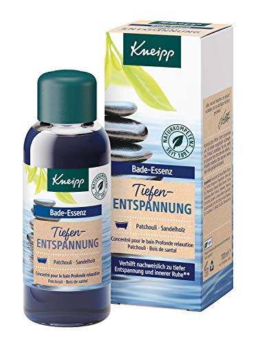 Kneipp Bade-Essenz Tiefenentspannung - Badeöl mit natürlichem ätherischen Patchouliöl & wertvollem Sandelholzextrakt für tiefe Entspannung & Ruhe - ohne Mikroplastik - 100ml