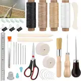 RANJIMA Buchbinde-Set, 41-teiliges Buchbindeset für Anfänger, Buchbindewerkzeuge, Buchherstellungssets, Buchbinde-Starter-Werkzeuge mit Bindeband, gewachstem Faden, Ahle für DIY-Buchbindehandwerk