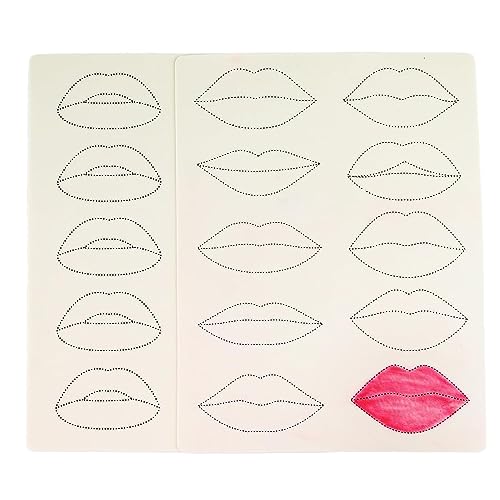 5 Stück Lippen Tattoo Übungshaut üben Doppelseitige Haut für permanente Makeup Künstler aus Silikon zum Üben von Lippentätowierungen (5 Stück Lippenhaut)