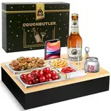 Aragallant Couchbar, Snackbox Sofatablett, Couch Bar mit Geschenkbox, Snackspender mit Snackschale, Getränkehalter Flaschenhalter, Snackbar Organizer Abnehmbarer Deckel für Sofa, Couchtisch