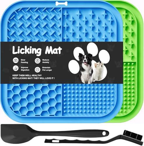 Leckmatte für Hunde und Katzen mit Saugnäpfen, langsames Füttern, Lecken für Angstzustände, Hundespielzeug, Fütterungsmatte für Butter, Joghurt, Erdnuss, Haustier-Badetrainingsmatte, 20 * 20cm