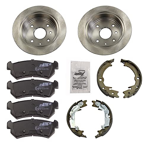 ATEC Germany Bremsenset Hinterachse inkl. Bremsscheiben Ø 258 mm Voll + Bremsbeläge Hinten + Bremsbacken Kompatibel mit CHEVROLET LACETTI (J200), DAEWOO LACETTI Schrägheck (KLAN), NUBIRA (J200)