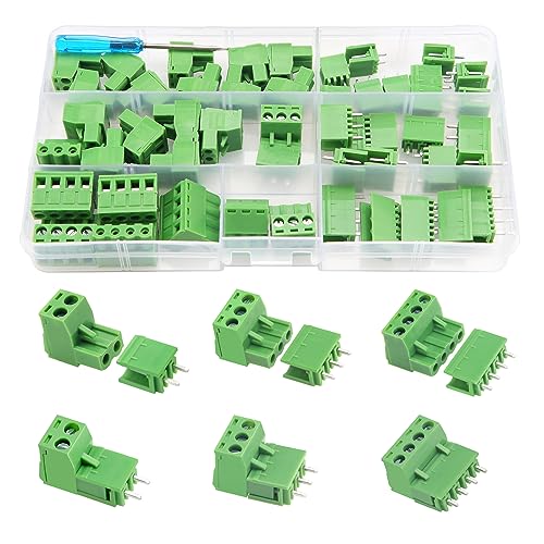 YIXISI 25 Paare PCB Mount Screw Klemmenblock Pluggable, 5.08mm 2 Pin / 3 Pin /4 Pin PCB Terminal Block Stecker, Schraubklemmenblock Verbinder, für Leiterplatte