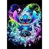 CLYCTIP DIY Diamond Painting, Stitch Diamond Art Painting Kits for Adults, Embroidery Pictures Arts Crafts for Beginner,Anime Set for Wall Decoration, 30 x 40 cm