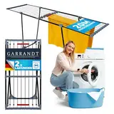 Garrandt Wäscheständer ausziehbar XXL- 20 M Trockenfläche, Stabiler Standtrockner, platzsparend mit Klemmen, Wäschetrockner Ständer für Haushalt Wäsche, Schwarz, Clothes Drying Rack (Schwarz Phoenix)
