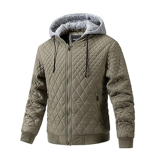 SRZYMJ Mantel Herren Wintermantel Lang Übergangsjacke Atmungsaktiv Outdoorjacke Atmungsaktiv Jacke Übergröße Outdoor Softshelljacke Steppjacke Leicht Funktionsjacke Parka Sportjacke Freizeitjacke