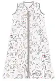 Chilsuessy Sommerschlafsack Baby Schlafsack Kleine Kinder Schlafanzug ohne Ärmel für Sommer und Frühling 100% Baumwolle, Bemalte Tiere, 130/Baby Höhe 130-150cm