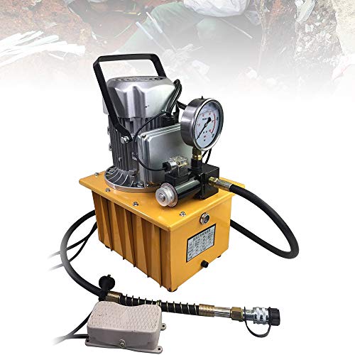RibasuBB Elektrische Angetriebene, 750W 7L 700Bar Elektrohydraulikpumpe Driven Hydraulic Pump mit Pedal Ventil Hydraulikaggregät Magnetventil