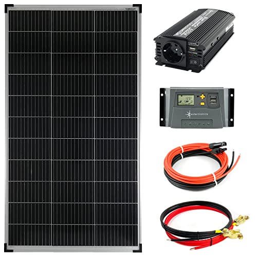 Komplettset 1x140 Watt Solarmodul 600 Watt Wandler Laderegler Photovoltaik Inselanlage