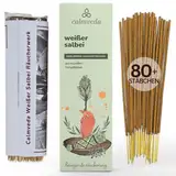 Räucherstäbchen Weißer Salbei räuchern set - (80 weihrauch stäbchen) hergestellt aus Recycelten Blumen | Räucherstäbchen Weißer Salbei Reinigung Negativer Energie, Weisser Salbei räucherwerk Weihrauch