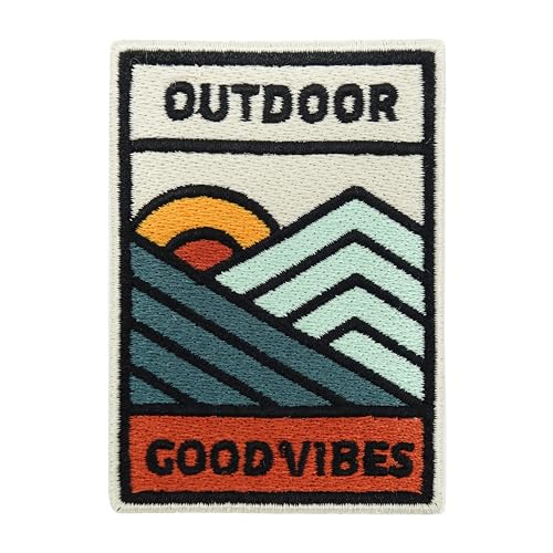 Finally Home Klett Patch - Outdoor Good Vibes | Rucksack Klett Patches, Outdoor Velcro Patch, Wandern Aufnäher, Natur Abzeichen, Berge Badge