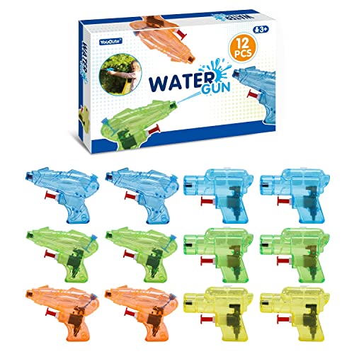 YouCute 12 Stück wasserpistole klein wasserspritzpistole Kinder spritzpistole Wasser hundeerziehung Sommer Spielzeug Garten Pool Party Mitgebsel für Kinder