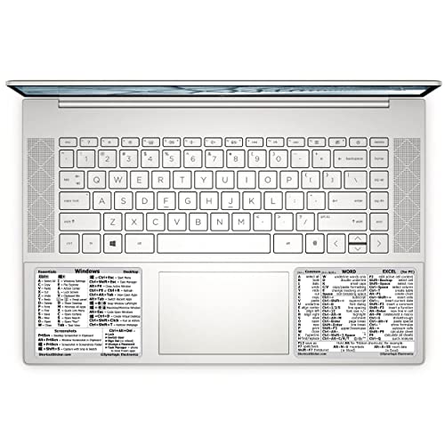 SYNERLOGIC Windows + Word/Excel (for Windows) Quick Reference Guide Keyboard Shortcut Stickers, No-residue Vinyl (White/Large/Combo)