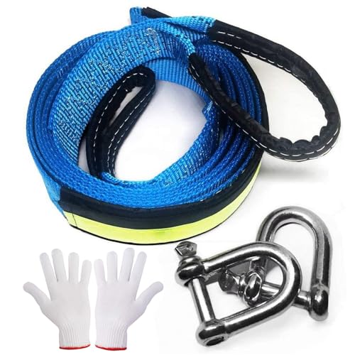 MAIKEHIGH Abschleppseil 5 cm x 5 m, 17,600 lbs (8 Tonnen) Recovery Tow Strap Kit Für Off-Road Recovery & Abschleppen Heavy Duty Polyester Weather Resistant Verstärkte Looped Ends 2 Safety Hooks