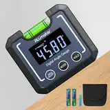 ALLmeter Digitaler Winkelmesser Winkelmessgerät Magnetfuß Füllstandsblasenfläschchen 90°LCD Winkelfinder Neigungsmesser Mini Bevel Box Wasserwaage IP52 für Holzbearbeitung Bauwesen Tischkreissäge Wand