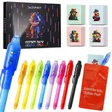 DazSpirit 8 Stück Geheimstift und Notizbuch-Set – Detektiv-Thema Geschenktüten, Zauberstifte mit UV-Licht Partytütenfüller für Jungen und Mädchen, Unsichtbarer Stift Spy Pen zum Mitgebsel Kinder