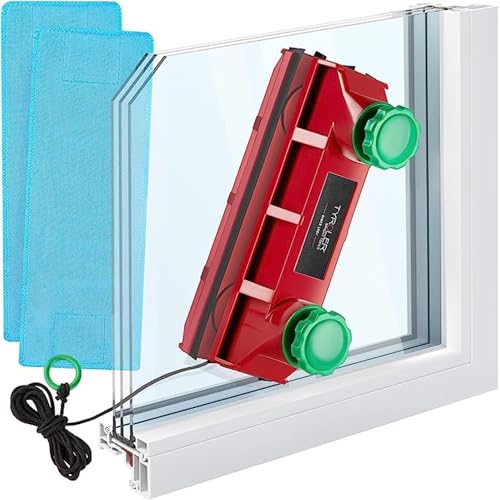 Tyroler Der Glider D-4 Magnetischer Fensterreiniger | für 99% Glasstärken 2-40mm, beidseitig | Fensterputzer magnetisch | Fensterreiniger magnetisch | Magnet Fensterputzer | Fenster putzen Magnet