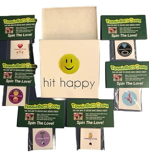 TennisButts Der Original-Schläger-Aufkleber, der Ihr Spiel mit einem Lachen beginnt. Perfektes Tennis-Geschenk (Box mit Hintern – Vielzahl (6 Packungen insgesamt))