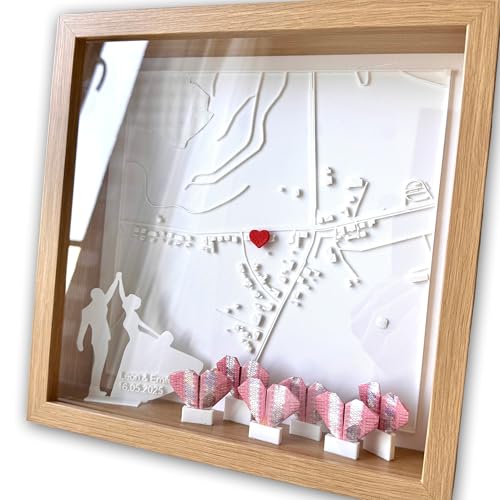 Soulmate Portraits® personalisiertes Geschenk - Wunschadresse als 3D Bild - Geburtstag, Einzug- oder Hochzeitsgeschenk personalisiert für jeden Anlass - Jahrestag, Verlobung - VIDEO beachten
