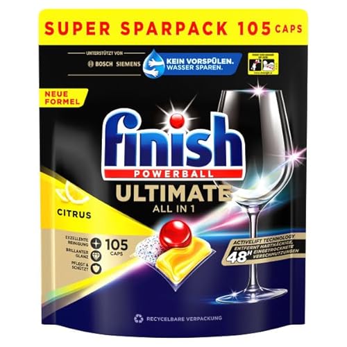 Finish Ultimate All in 1 Citrus Spülmaschinentabs Super Sparpack 105 Finish Caps