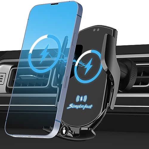 UEASE 15W Handyhalterung Auto mit Ladefunktion, Automatische Klemmung Qi Induktive Ladestation Auto Kfz Ladegerät Zubehör Fast Wireless Charger Car für iPhone Samsung LG