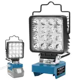 QUPERR Arbeitsleuchte kompatibel mit Makita 18V Akku, 48W 4800LM LED Lampe, tragbar wie Makita Lampe 18V, Makita Arbeitsleuchte, mit USB- und Typ-C-Anschlüssen für Baustelle und Camping (ohne Akku)