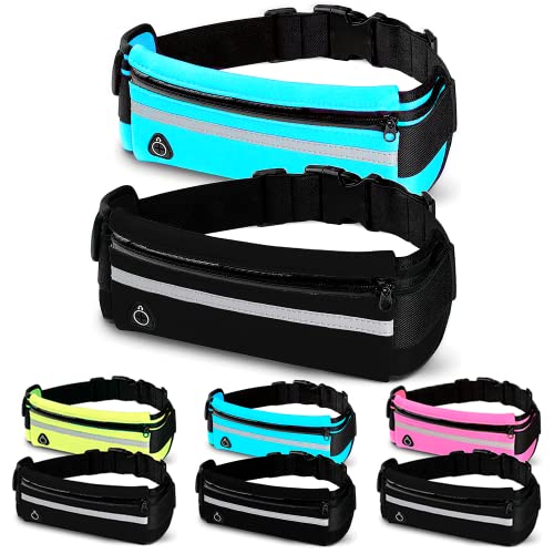 2er-Pack laufgürtel, Handytasche Joggen aus Neopren, Lauftasche Jogging Wasserdicht, mit Verstellbarem Riemen für iPhone 14,13,12/Pro/XR/XS/X/8, laufgürtel Handy, Running Belt, (Blau-Schwarz)