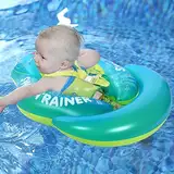 Vicloon Baby Schwimmring, Baby Schwimmen Ring mit Rückenschutz,Verstellbare Aufblasbare Baby Schwimmhilfe, PVC Schwimmreifen Float für Baby ab 3-6 Monate -Grün