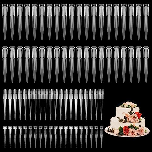 Heyu-Lotus 80 Stück Blumenröhrchen für Kuchen Dekorieren,Torte Blumen Röhrchen, Torten Blumenröhrchen,Einfaches Anordnen von Blumen für Kuchendekoration,3-Größen