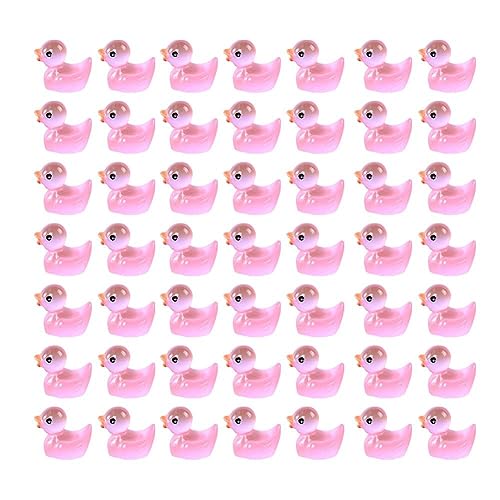 WAITLOVER 50Pcs Mini Luminous Duck Colorful Micro Ornaments Mini Duck Animal Pot Decoration Landscape Decor Accessories Micro
