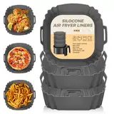 3 Packungen Silikonform für Heißluftfritteuse Air Fryer Liners Wiederverwendbar anstelle Airfryer Backpapier Pergamentpapier, Heißluftfritteuse Zubehör Geeignet für Ninja Foodi Max,Tefal,COSORI