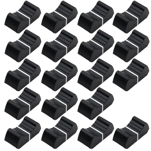 SGERUFZ 20 Stück Schwarz+Weiß Draht Mixer Key Fader Caps Console Slide Fader Knob Replacement Caps Fader Cap Accessories